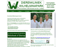 Tablet Screenshot of dierenkliniekwilhelminapark.nl